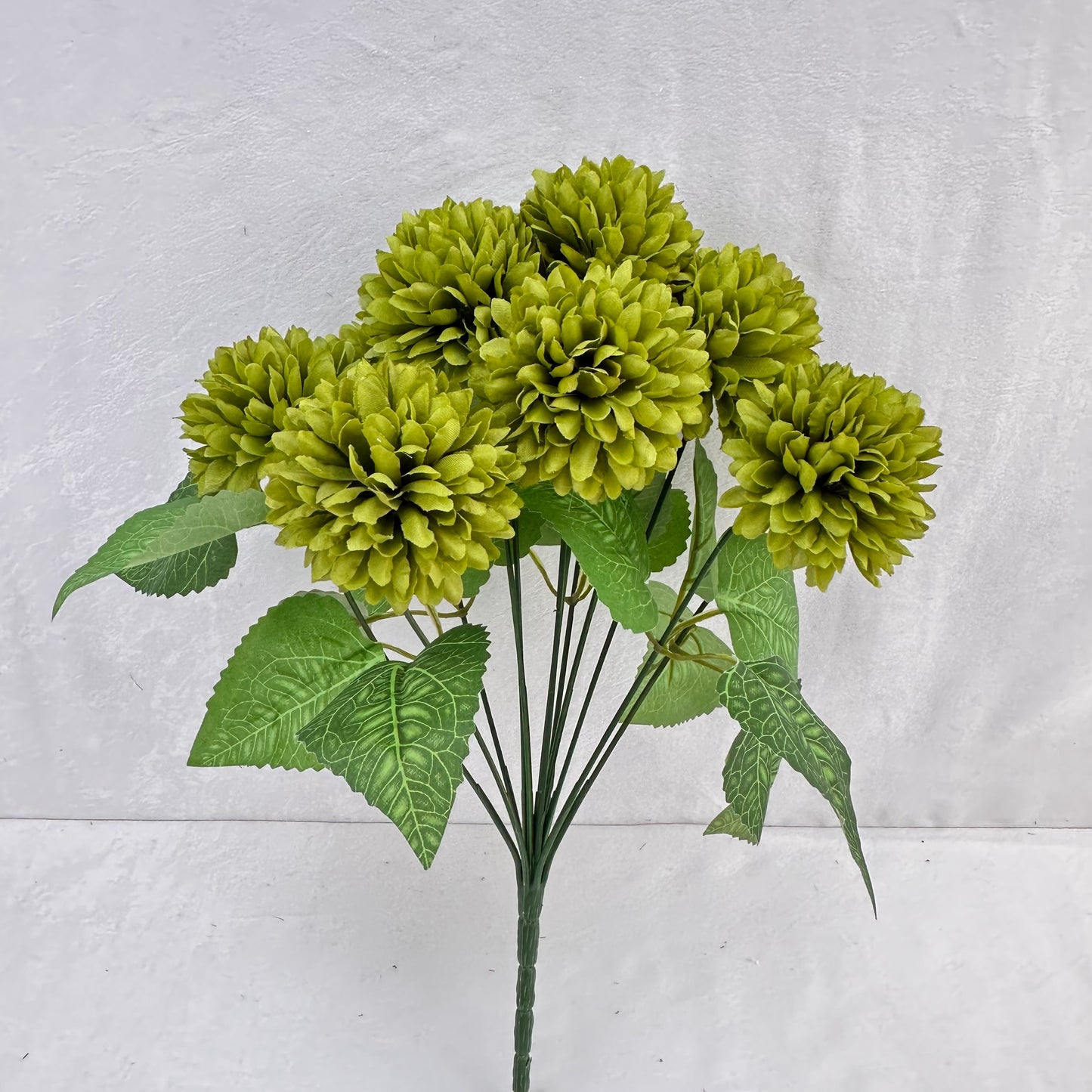 Green Silk Autumn Chrysanthemum Bush - 12 Heads