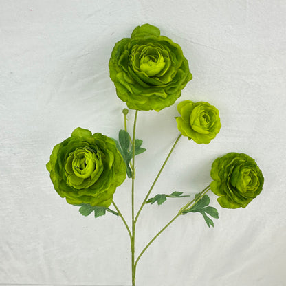 Green Silk Nerine Peony Bush - 4 Heads