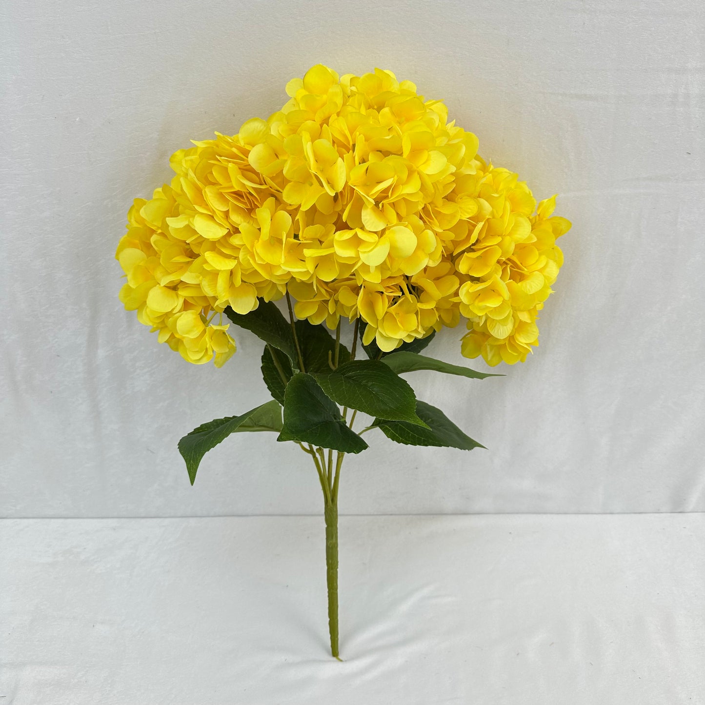Yellow Silk French Hydrangea Bush - 5 Heads