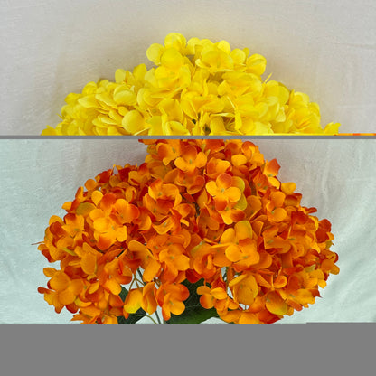 Yellow Silk French Hydrangea Bush - 5 Heads
