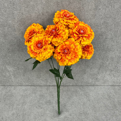 Orange Silk Marigold Bunch - 6 Heads