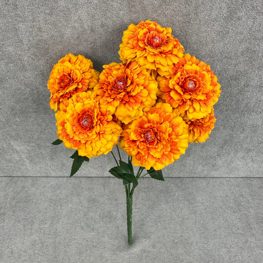 Orange Silk Marigold Bunch - 6 Heads