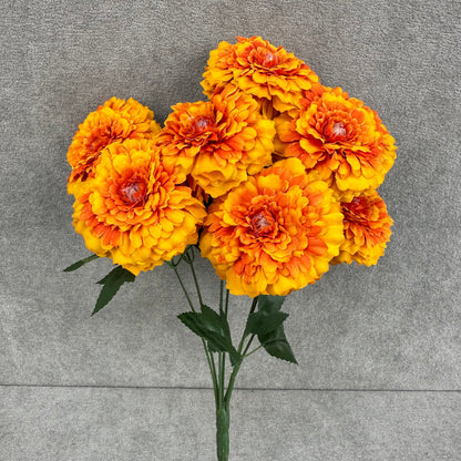 Orange Silk Marigold Bunch - 6 Heads