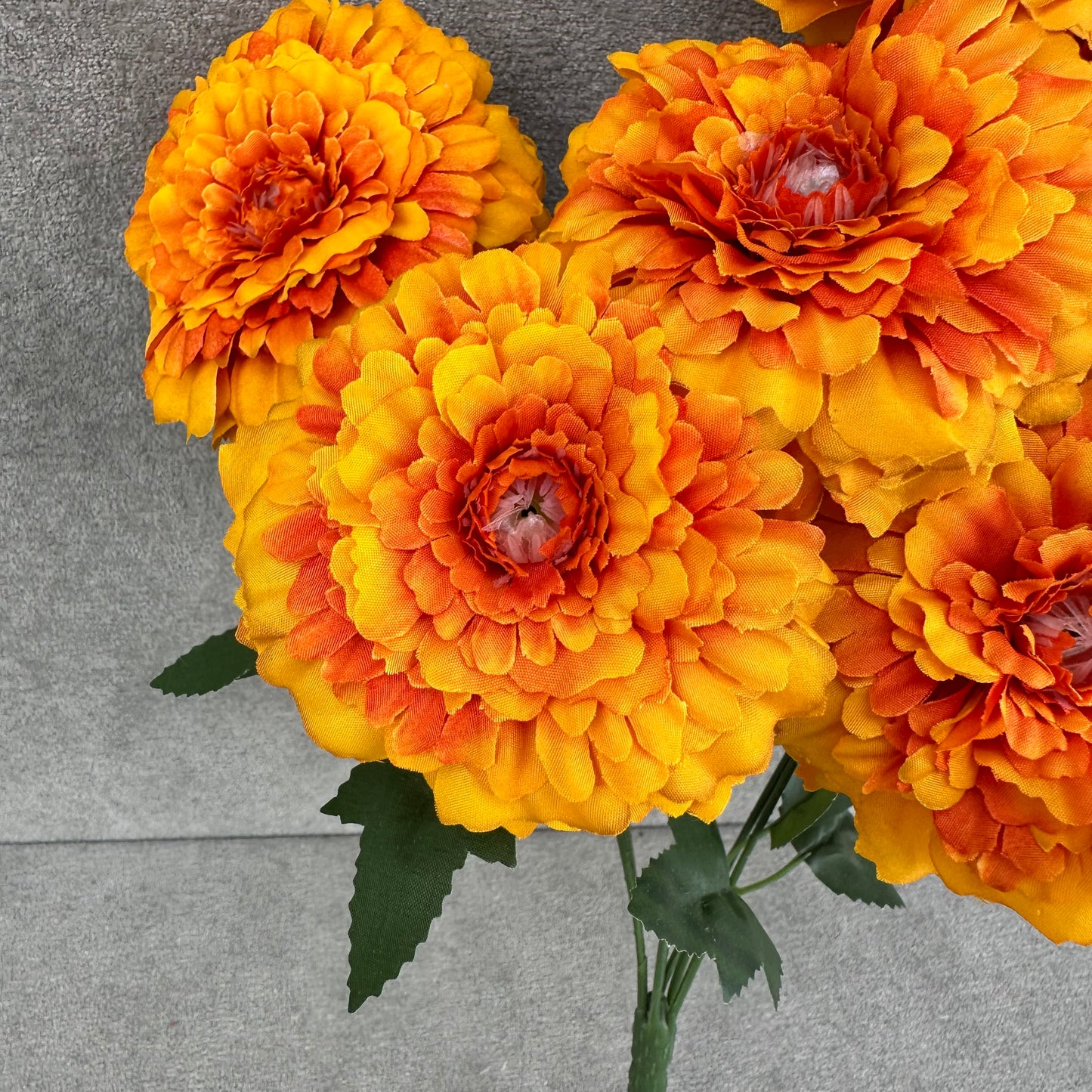 Orange Silk Marigold Bunch - 6 Heads