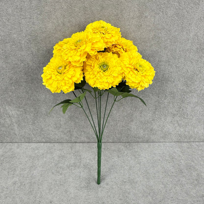 Yellow Silk Marigold Bunch - 6 Heads