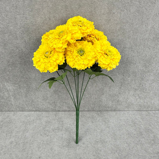 Yellow Silk Marigold Bunch - 6 Heads