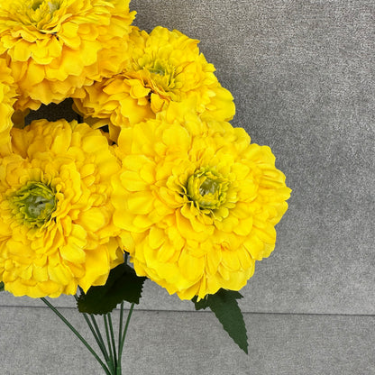 Yellow Silk Marigold Bunch - 6 Heads