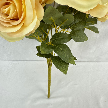 Yellow Silk Bulgarian Rose Bush - 9 Heads