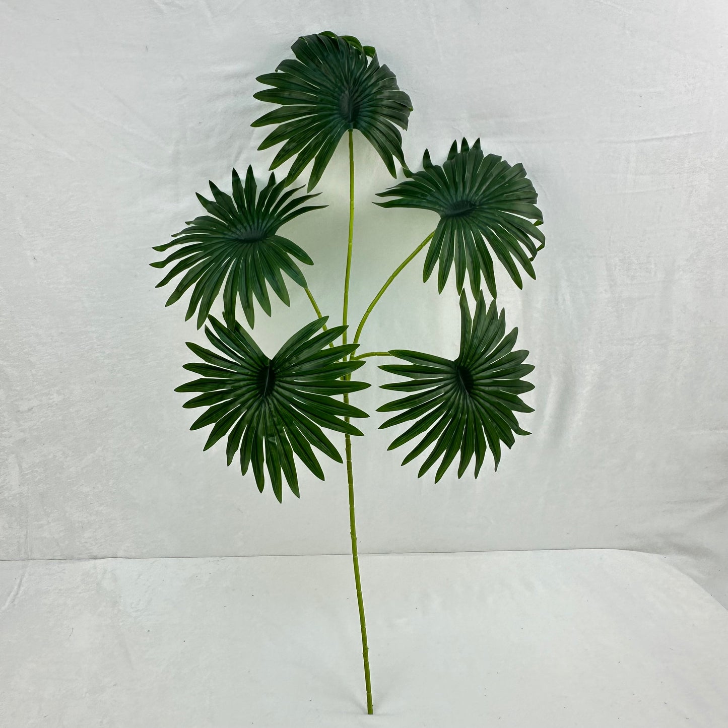 Dark Green Silk Fishtail Palm Leaf 5 Branch