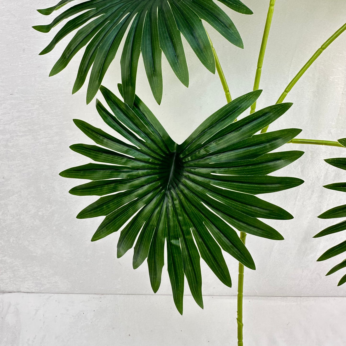 Dark Green Silk Fishtail Palm Leaf 5 Branch