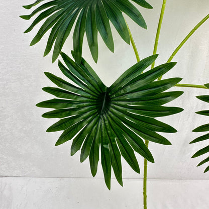 Dark Green Silk Fishtail Palm Leaf 5 Branch