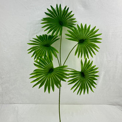 Green Silk Fishtail Palm Leaf 5 Branch