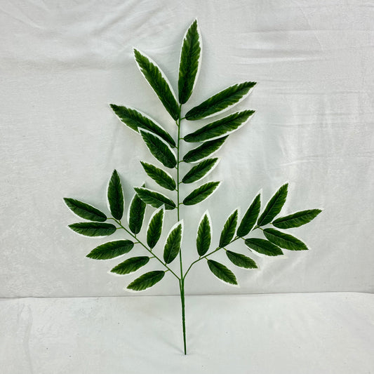 Green Silk Lemon Tree Leaf White Edge 12 Pack