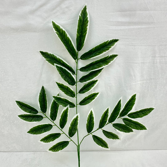 Green Silk Lemon Tree Leaf White Edge 12 Pack