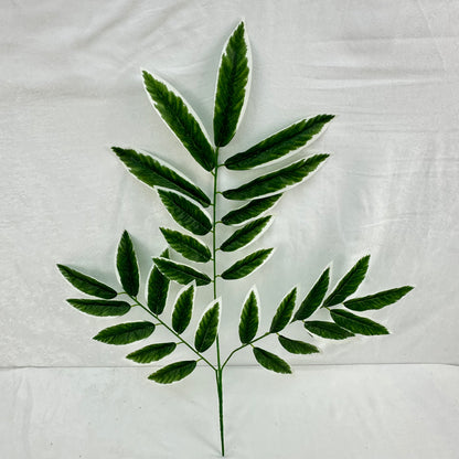Green Silk Lemon Tree Leaf White Edge 12 Pack