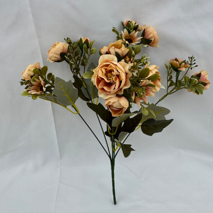 Orange Silk Peony Bush - 7 Heads