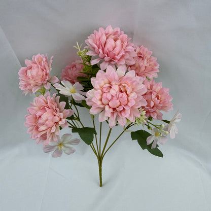 Pink Silk Dahlia Bush - 7 Heads