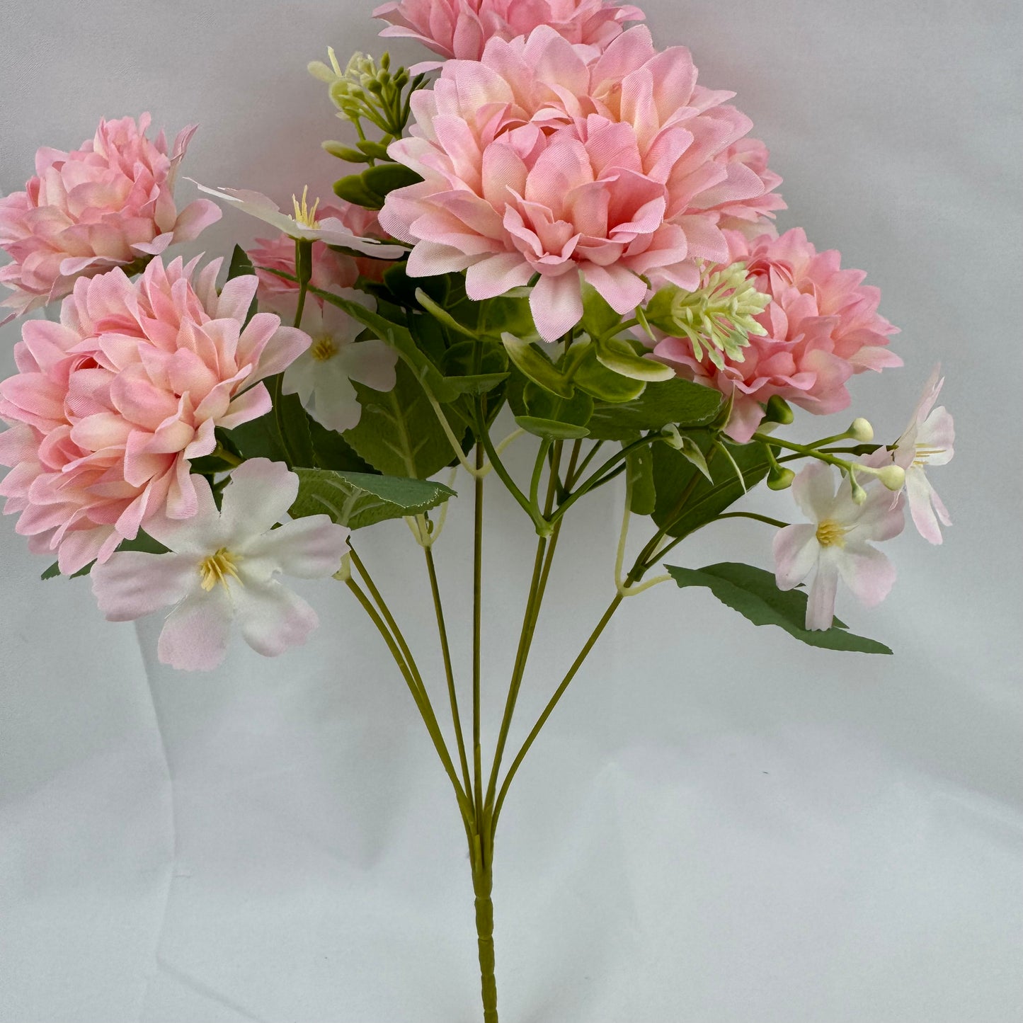 Pink Silk Dahlia Bush - 7 Heads