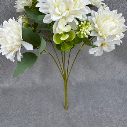 White Silk Dahlia Bush - 7 Heads
