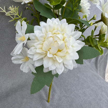 White Silk Dahlia Bush - 7 Heads