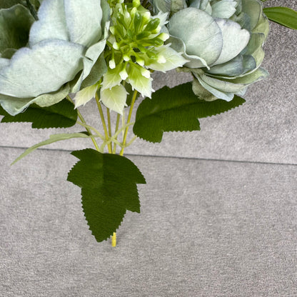 Green Silk Round Peony Bush - 5 Heads