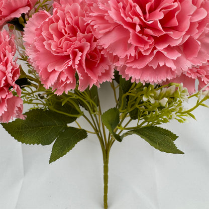Pink Silk Carnation Bush - 7 Heads