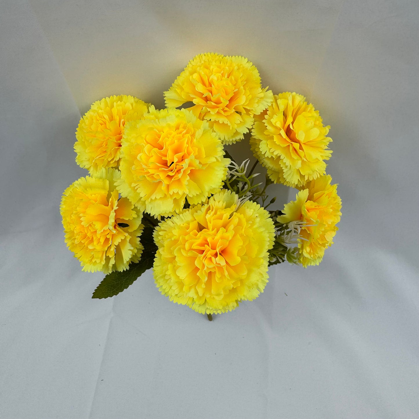 Yellow Silk Carnation Bush - 7 Heads