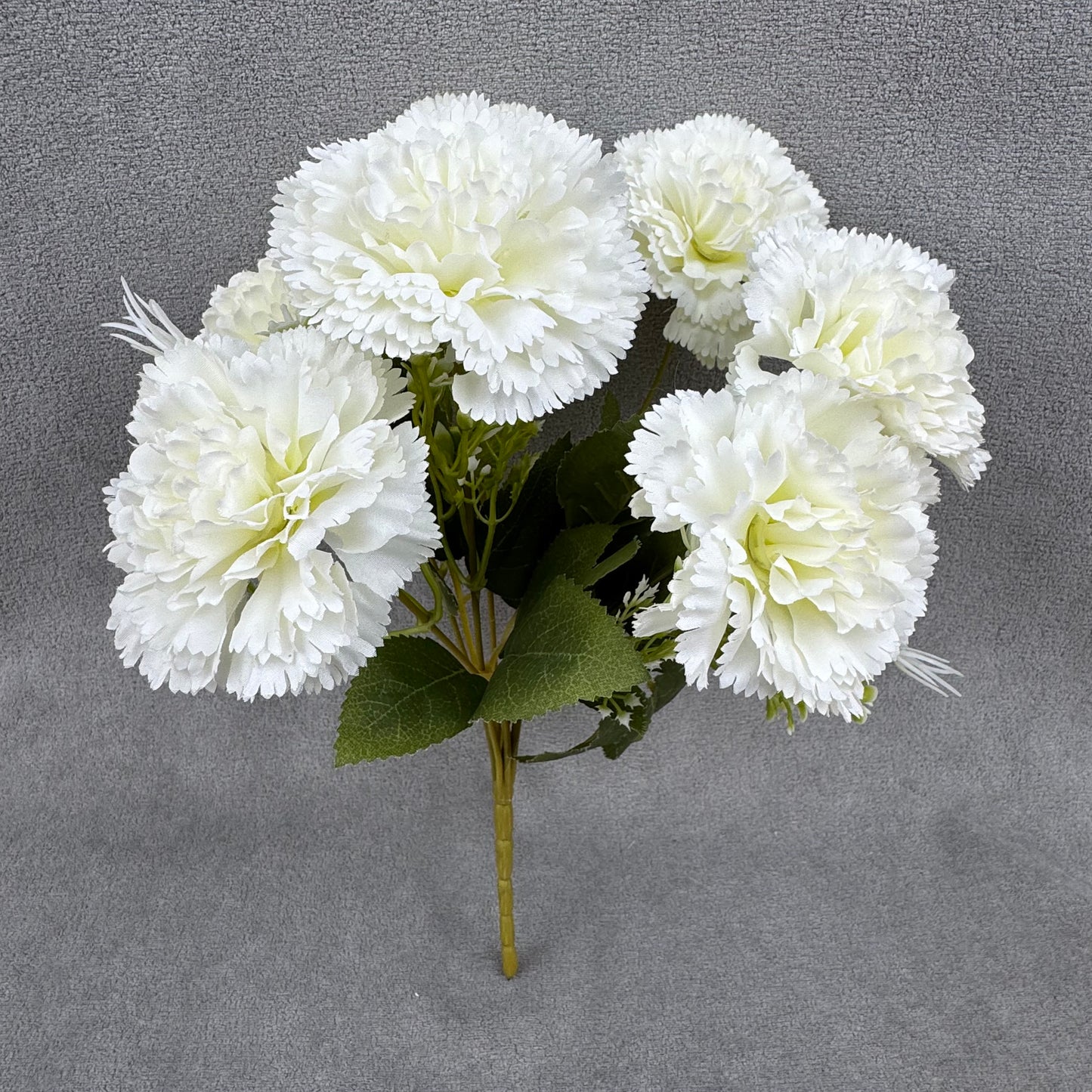 White Silk Carnation Bush - 7 Heads