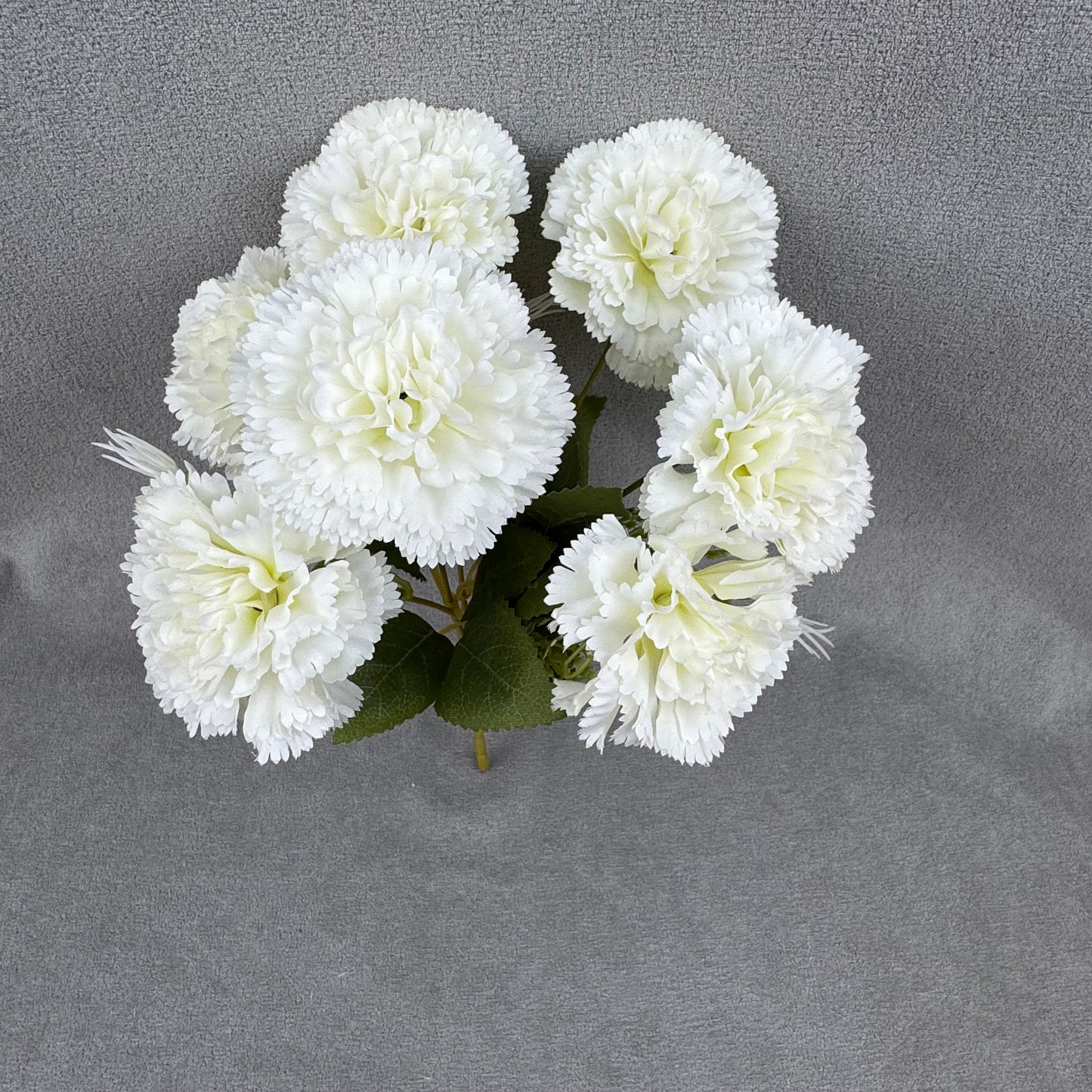 White Silk Carnation Bush - 7 Heads