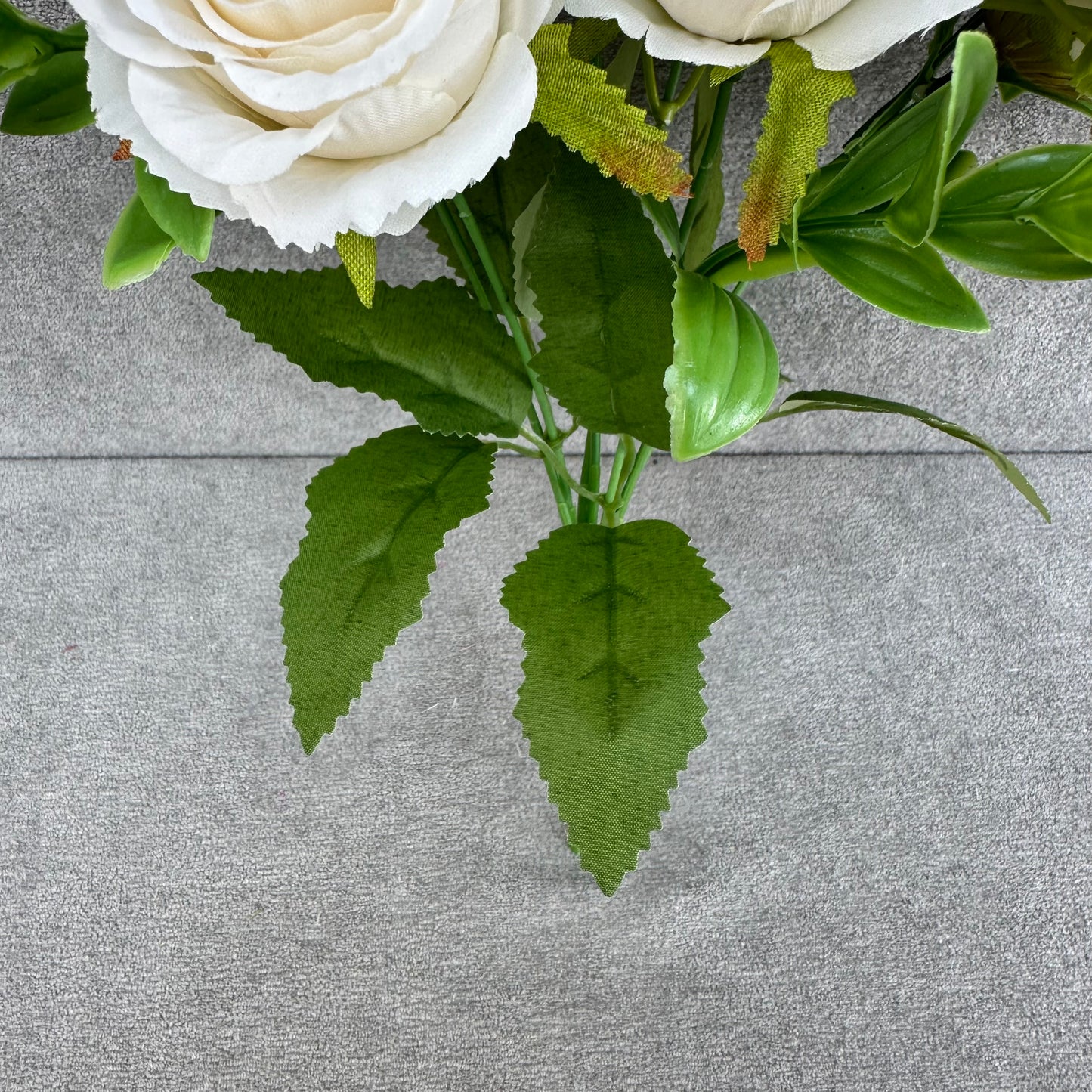 White Silk Small Rose Bush - 7 Heads