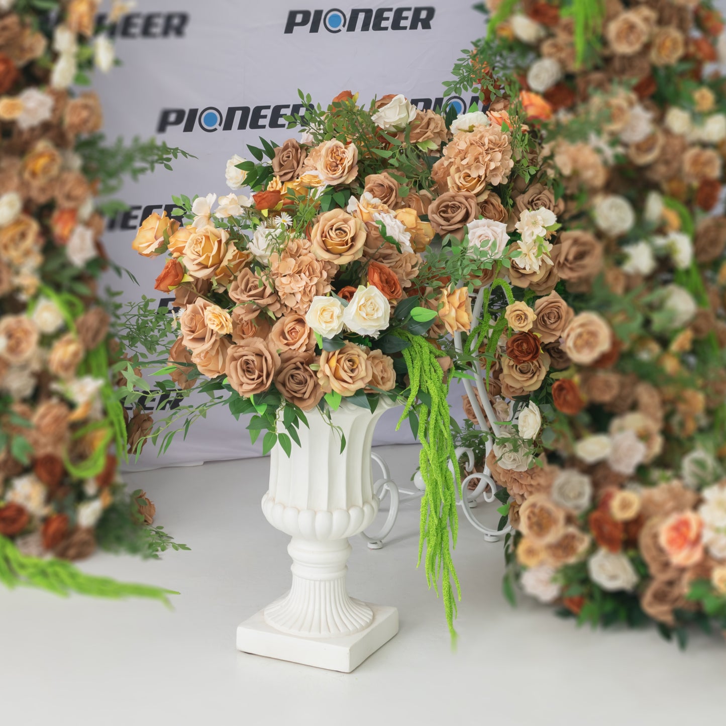 Mocha Rose & Champagne Floral Centerpiece