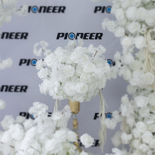 White Rose & Cherry Blossom Floral Centrepiece
