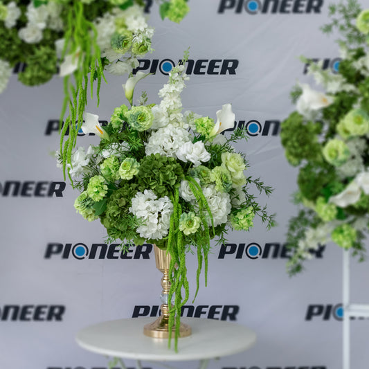 Green Hydrangea & White Calla Lily Display Centerpiece