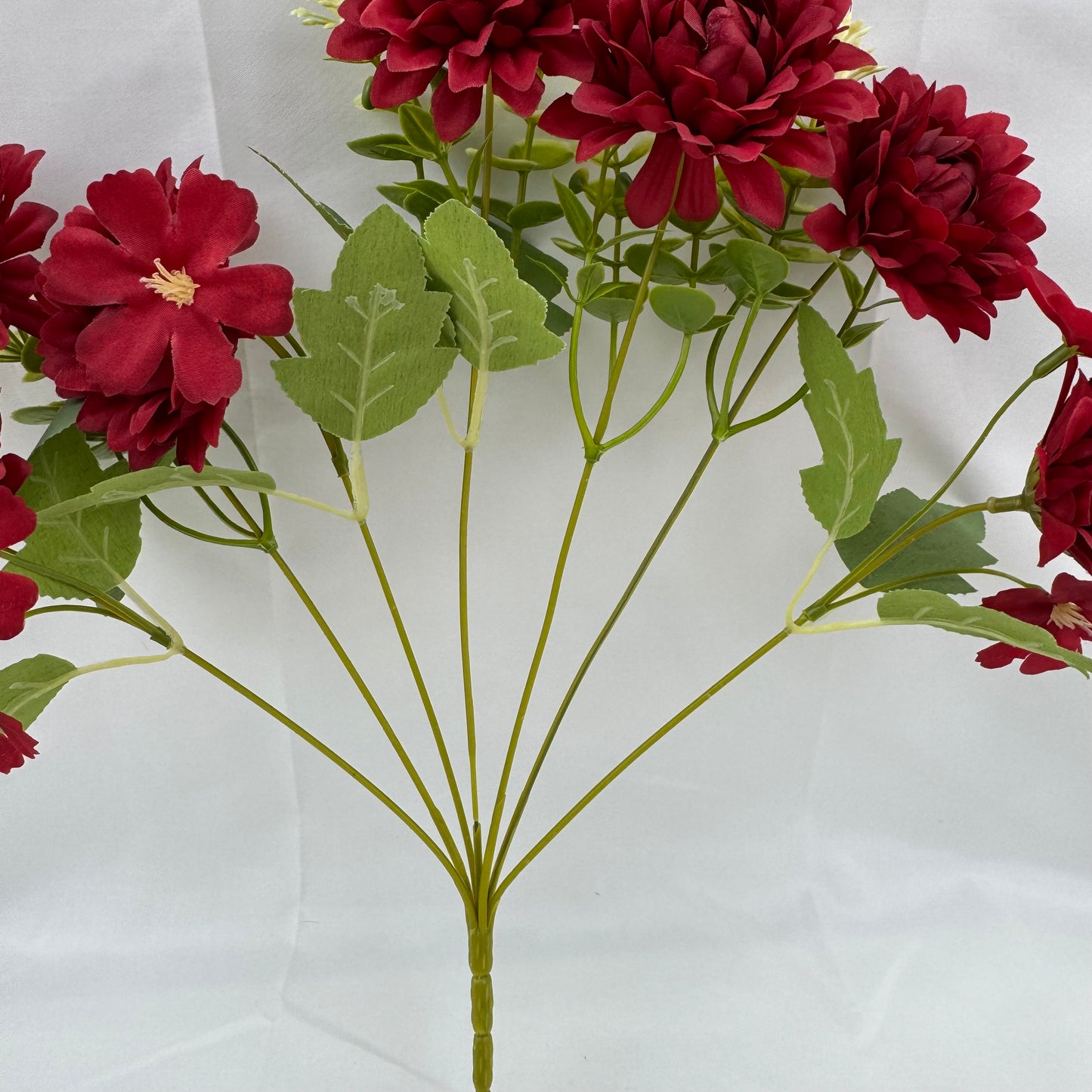Red Silk Dahlia Bush - 7 Heads