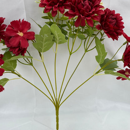 Red Silk Dahlia Bush - 7 Heads